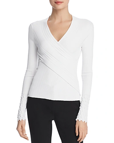 Shop Elie Tahari Madeline Crossover Sweater In White