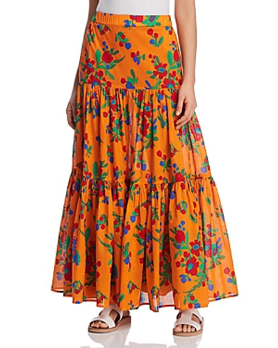 Shop Tory Burch Floral Print Maxi Skirt In Toucan Floral