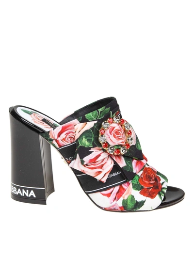 Shop Dolce & Gabbana Keira Sandal With Floral Print In White