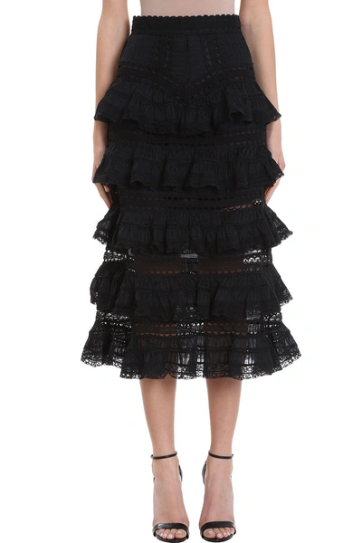 Shop Zimmermann Juniper Pintuck Skirt In Black