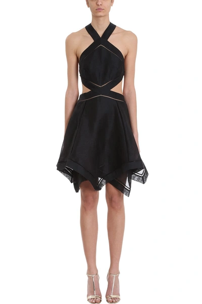 Shop Zimmermann Corsage Halter Mini Dress In Black