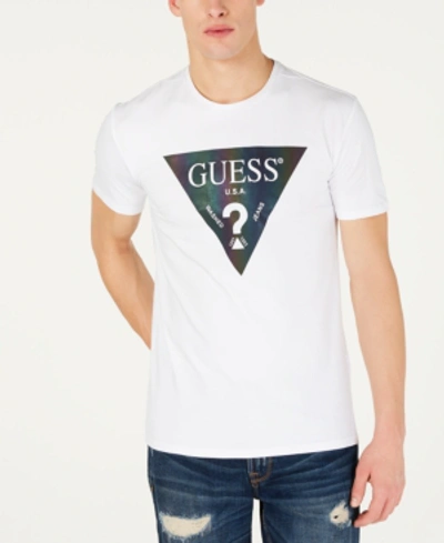 Shop Guess Men's Color Shades Logo T-shirt In White