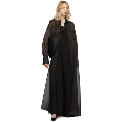 Shop The Row Black Silk Organza Siena Dress In Blk Black