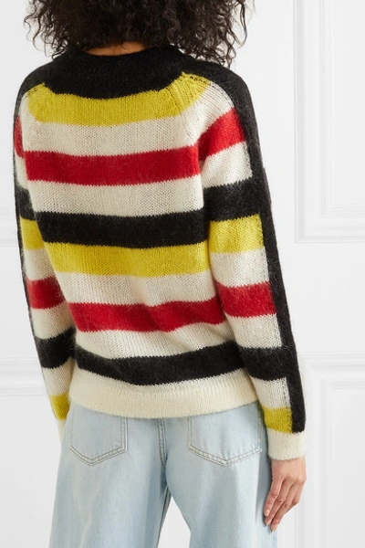 Shop Paper London Mona Striped Knitted Sweater In Cream