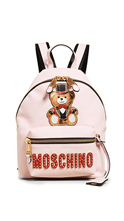 Shop Moschino Teddy Circus Backpack In Fantasy Print Pink