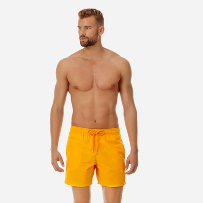 Shop Vilebrequin Men Swimwear - Men Swimtrunks Solid - Swimwear - Moorea In Orange
