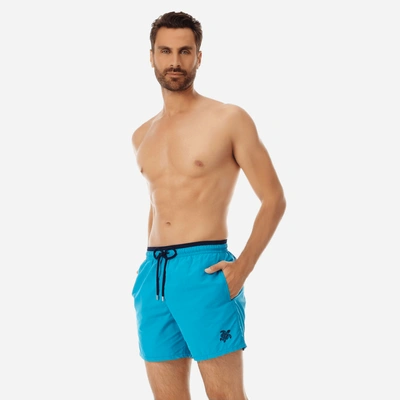 Shop Vilebrequin Men Swimwear - Men Swimtrunks Solid Bicolor - Swimwear - Moka In Blue