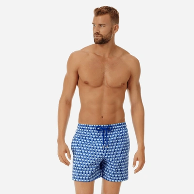 Shop Vilebrequin Men Swimwear - Men Ultra-light And Packable Swimtrunks Istanbul - Swimwear - Mahina In Blue