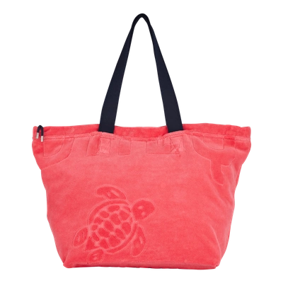 Shop Vilebrequin Accessories - Big Terry Cloth Beach Bag Jacquard Solid - Beach Bag - Barney In Pink