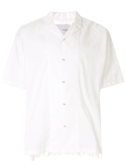Shop Yoshiokubo Fringe Camp Collar Shirt - White