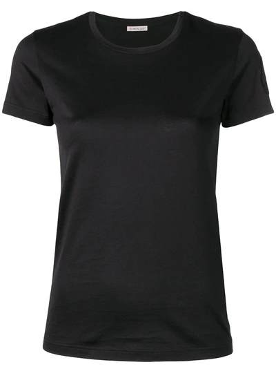 Shop Moncler Round Neck T-shirt - Black