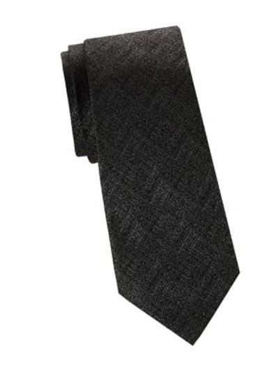 Shop Armani Collezioni Grainy Print Tie In Black