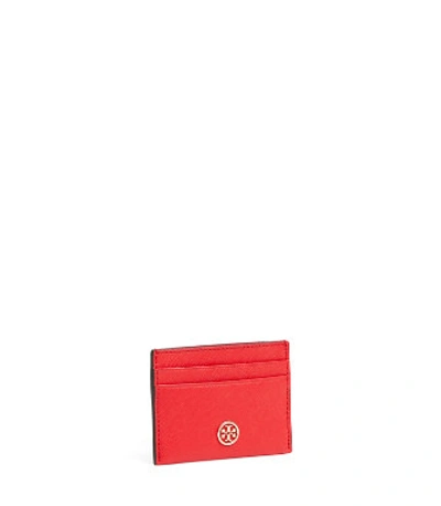Shop Tory Burch Robinson Card Case In Red