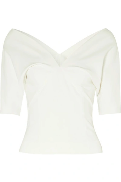 Shop Haider Ackermann Off-the-shoulder Stretch-cady Top In White