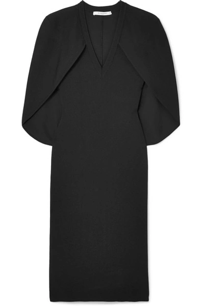 Shop Givenchy Cape-effect Stretch-knit Dress In Black