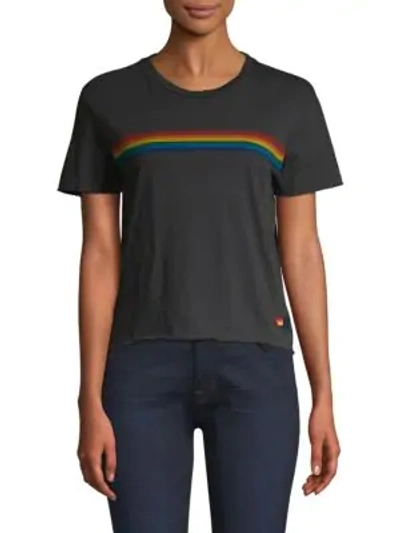 Shop Aviator Nation Sunset Rainbow Tee In Charcoal