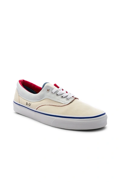 Shop Vans Era Sneaker In Natural & Navy & Red