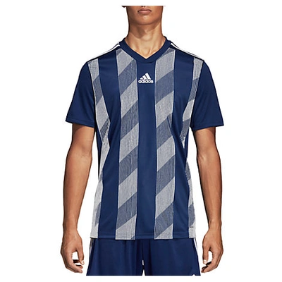 Shop Adidas Originals Adidas Men's Striped 19 Jersey T-shirt In Blue/white