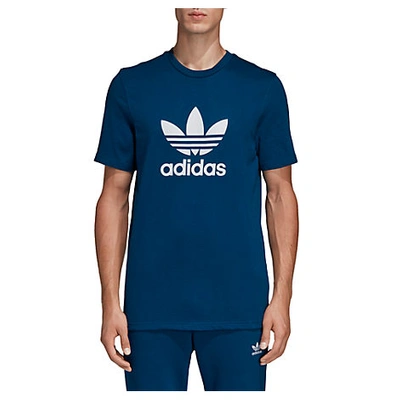 Shop Adidas Originals Men's Originals Trefoil T-shirt, Blue - Size Small