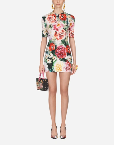 Shop Dolce & Gabbana Printed Viscose Dress In Floral Print