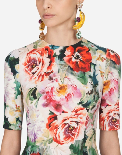 Shop Dolce & Gabbana Printed Viscose Dress In Floral Print