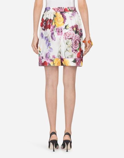 Shop Dolce & Gabbana Printed Silk Shorts In Floral Print