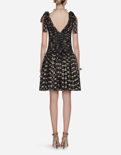 Shop Dolce & Gabbana Silk Chiffon Dress In Black