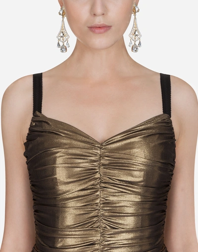 Shop Dolce & Gabbana Stretch Lamé Dress In Gold