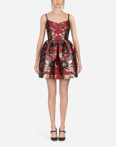 Shop Dolce & Gabbana Jacquard Lurex Dress In Multi-colored