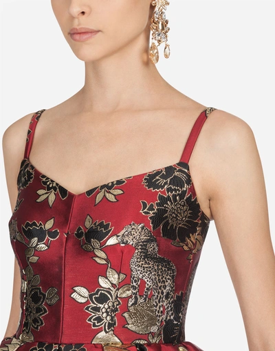 Shop Dolce & Gabbana Jacquard Lurex Dress In Multi-colored