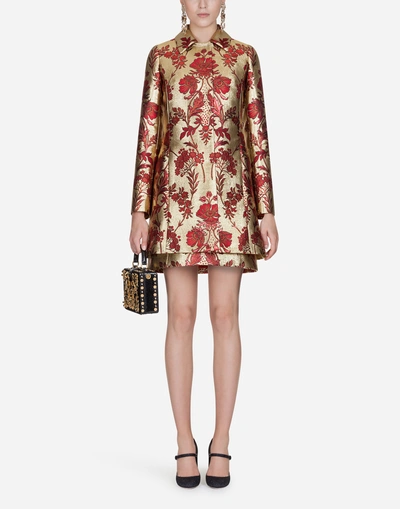 Shop Dolce & Gabbana Jacquard Lurex Dress In Multi-colored