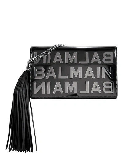 Shop Balmain Logo Mirror Crossbody Bag