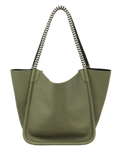 Shop Proenza Schouler Super Lux Rope Handle Tote In Olive/army