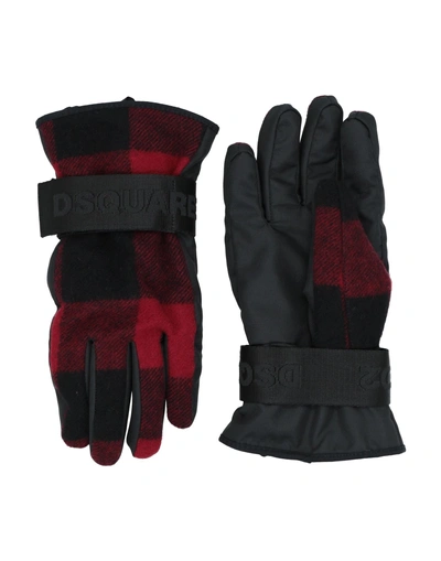 Shop Dsquared2 Gloves In Maroon