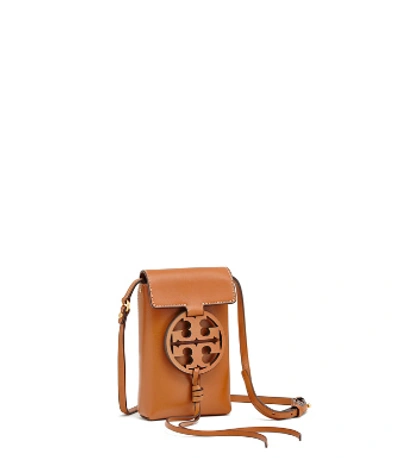 Shop Tory Burch Miller Phone Crossbody In Aged Camello