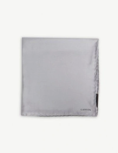 Shop Lanvin Silk Pocket Square In Grey