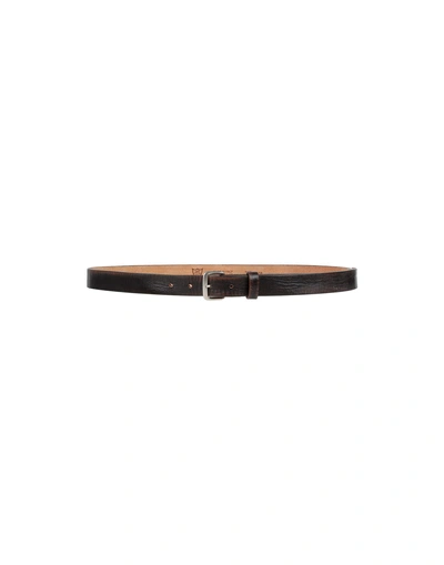 Shop Htc Leather Belt In Dark Brown