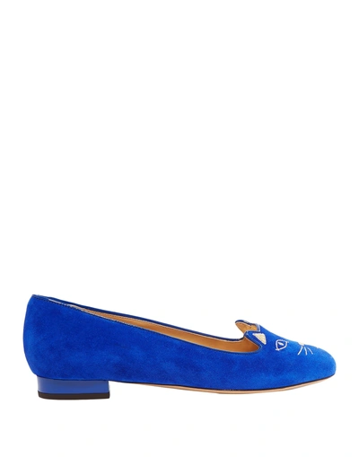 Shop Charlotte Olympia Loafers In Bright Blue