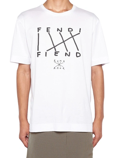 Shop Fendi Fiend T-shirt In White