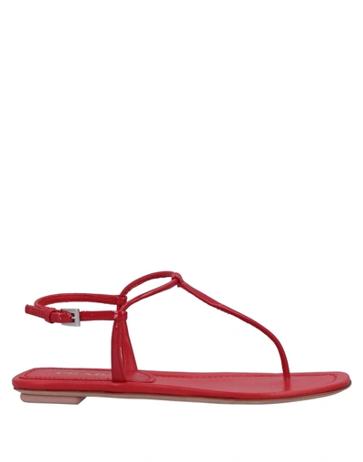 Shop Prada Toe Strap Sandals In Red