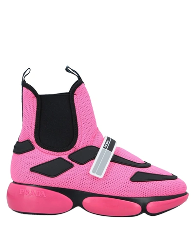 Shop Prada Sneakers In Fuchsia