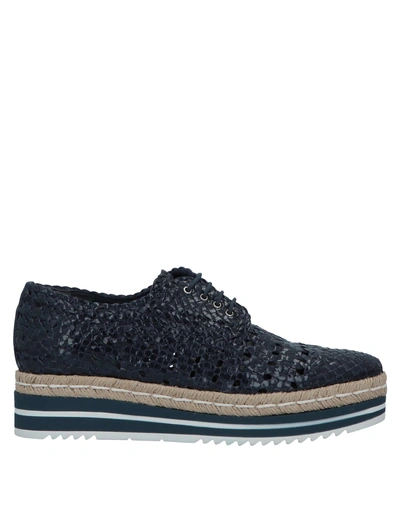 Shop Pons Quintana Laced Shoes In Dark Blue