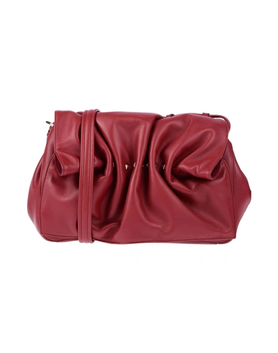 Shop Valentino Garavani Woman Cross-body Bag Burgundy Size - Soft Leather In Maroon