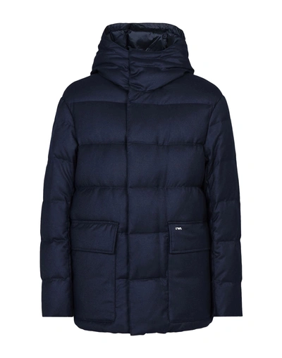 Shop Emporio Armani Down Jackets In Dark Blue