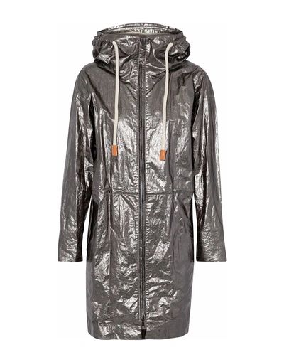 Shop Belstaff Woman Overcoat & Trench Coat Lead Size 2 Linen, Cotton In Grey