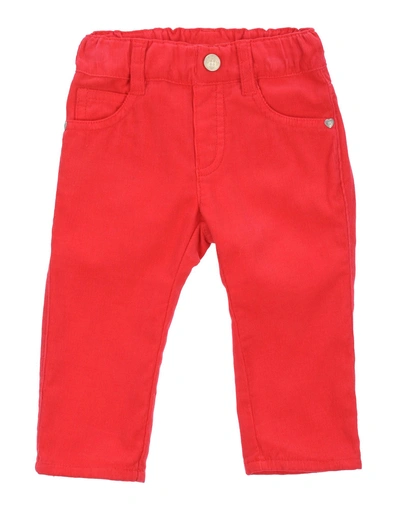 Shop Armani Junior Casual Pants In Coral
