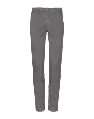 Shop Jeckerson Man Pants Lead Size 30 Cotton, Elastane In Grey