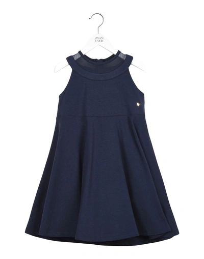 Shop Armani Junior Dresses In Dark Blue