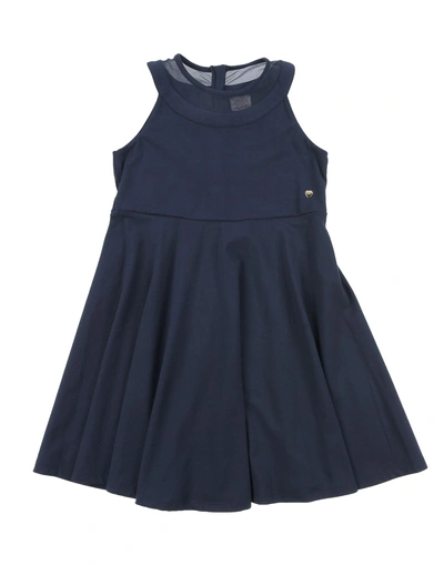 Shop Armani Junior Dress In Dark Blue