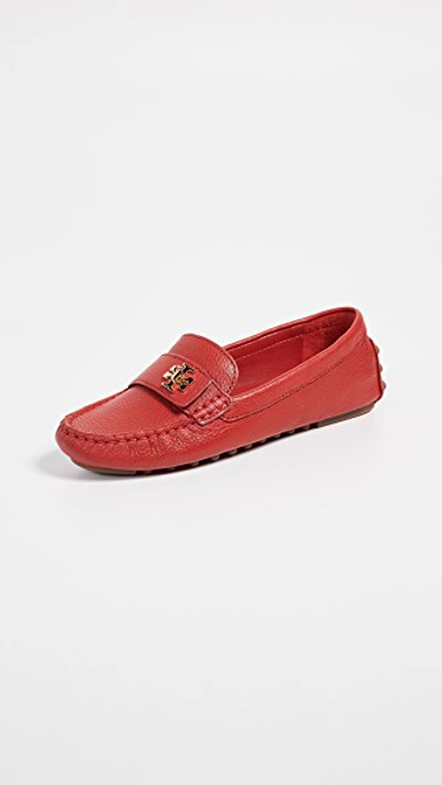 Shop Tory Burch Kira Drivers In Ruby Red